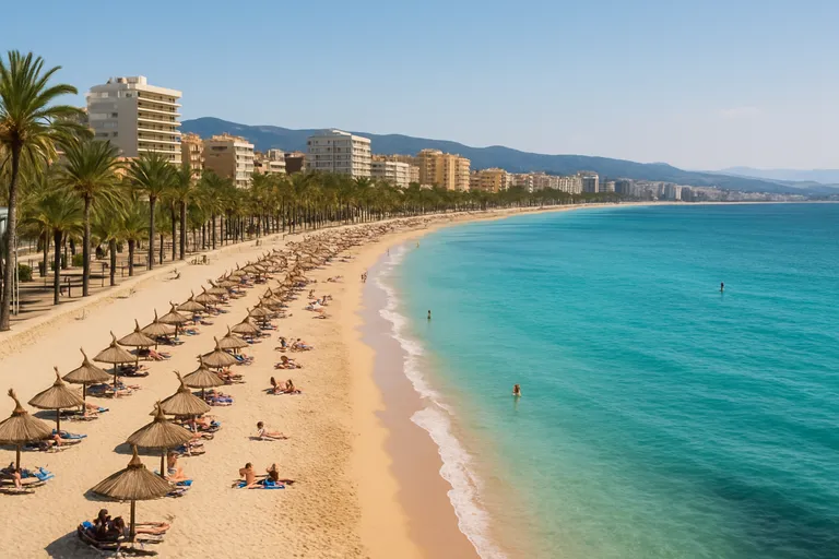 De baai van palma op mallorca: zonovergoten stranden, azuurblauw water en ontspannen luxe