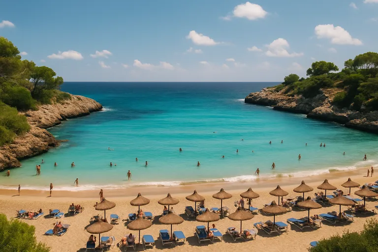 Het weer in calas de mallorca: zon, zeebries en perfecte stranddagen