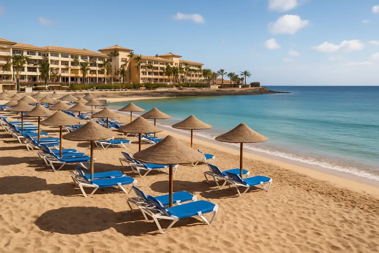 Ontwaken aan het zachte zand van playa del castillo bij Barceló fuerteventura mar